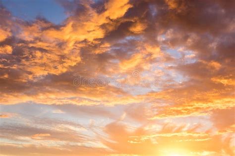 Golden Sunset Sky Stock Photo Image Of Glorious Blue 90838110