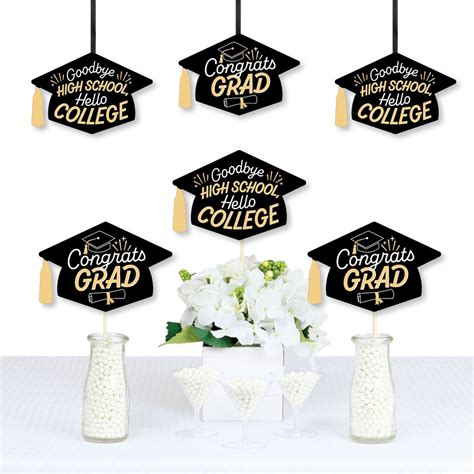 Big Dot Of Happiness Hello College Graduation Grad Cap Decorations