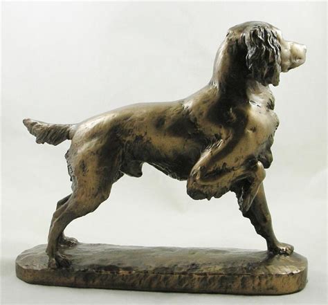 Springer Spaniel Figurine Bronzed Statue By David Geenty Dog Ornament