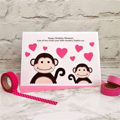 Little Monkey Personalised Birthday Card By Jenny Arnott Cards