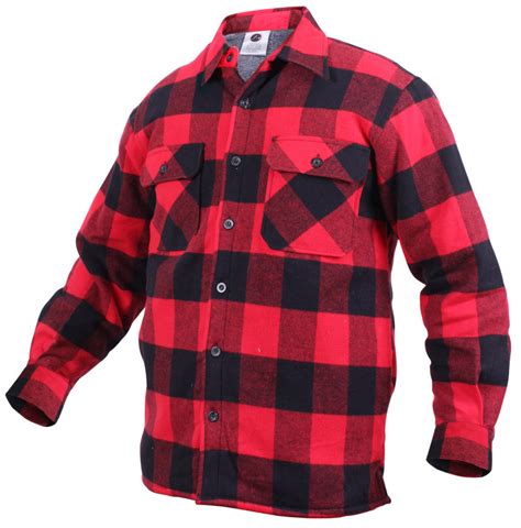 Рубашка фланелевая красная с мехом Rothco Extra Heavyweight Buffalo