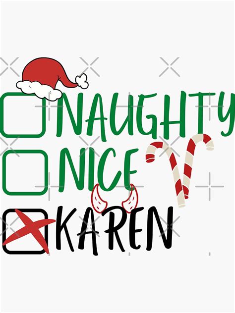 Naughty Nice Karen I Tried Funny Christmas Santa List With Checkbox