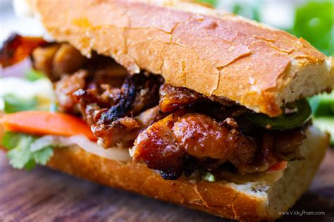 Vietnamese Chicken Sandwich Banh Mi Ga Nuong Vicky Pham