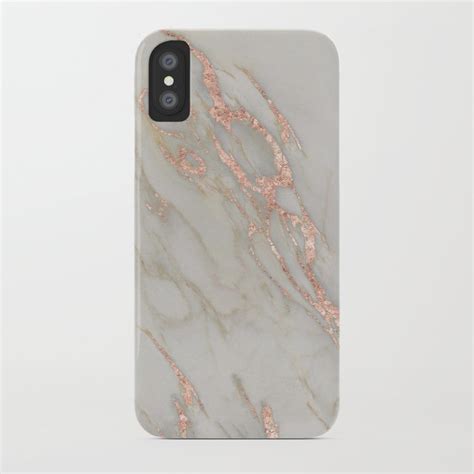 Marble Rose Gold Marble Metallic Blush Pink Iphone Case By