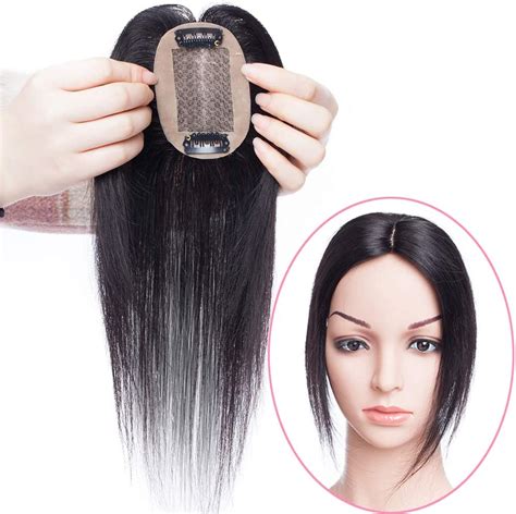 10 Human Hair Toppers For Thinning Hair Women 100 Remy 1b Natural