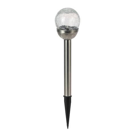 Luxworx Solar Led Crackle Ball Stake Light Plastic Silver 2417