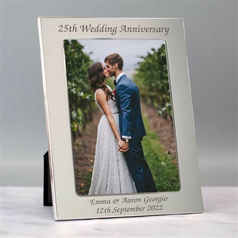 Personalised 25th Wedding Anniversary Silver Photo Frame Ts Etsy