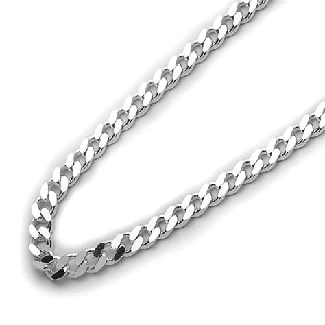 Pure 4mm 925 Sterling Silver Italian Curb Link Chain Necklace Made In