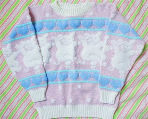 Rare Pastel Vintage Fairy Kei Sweater Deadstock Vintage Fairies