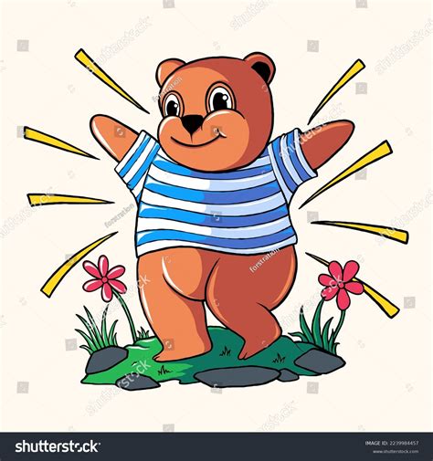 dancing bear cartoon vector illustration stock vector royalty free 2239984457 shutterstock