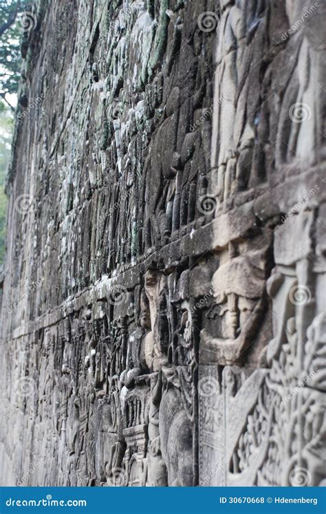 Carved Wall At Angkor Wat Stock Photo Image Of Ancient 30670668