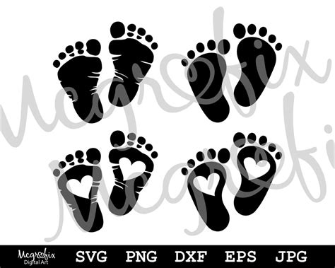 Baby Footprint Svg Baby Feet Svg Nursery Svg Baby Shower Svg So