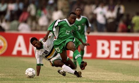 Tijani Babangida In Action For Nigeria Against South Africa In 2000