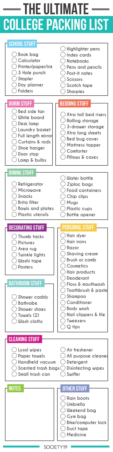 The Ultimate College Packing List For Freshmen College Packing