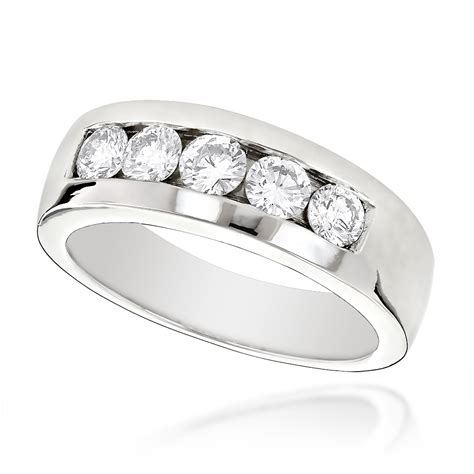 Platinum Mens Diamond Wedding Ring 1ct