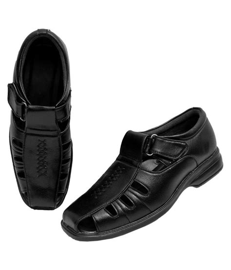 Buy Rodox Black Synthetic Leather Sandals Online At Best Price In India