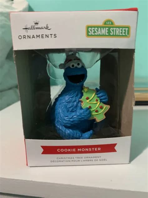 New Hallmark Cookie Monster Sesame Street 3in Resin Christmas Tree