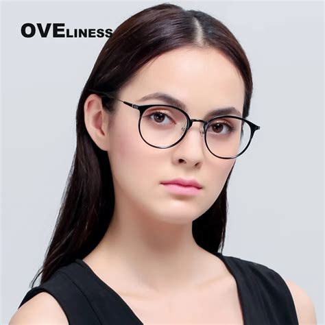 ultra light prescription glasses frames women brand designer female round eyeglasses full