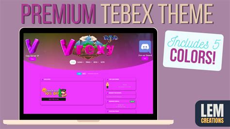 Tebex Premium Theme Template 5 Colors Builtbybit