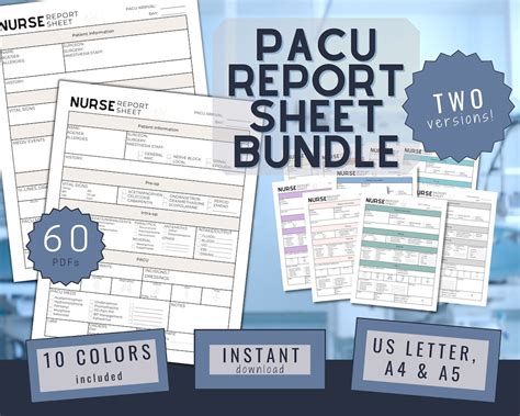 Pacu Nurse Report Sheet Two Versions Recovery Nursing Guide Etsy