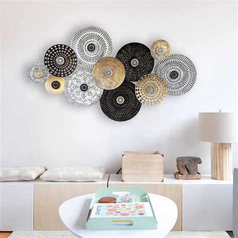 Craftter Trible Circles Metal Wall Art For Home Décor Decorative Hanging Sculpture Wall Mount