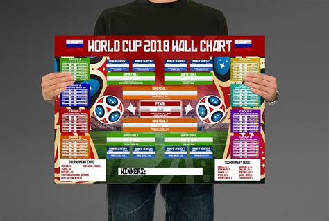 World Cup Wall Chart 2018 Russia Planner Fixtures Football A2 Premium