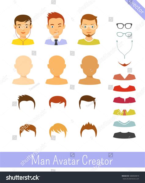 Man Avatar Creator Male Avatar Character Stock Vector Royalty Free
