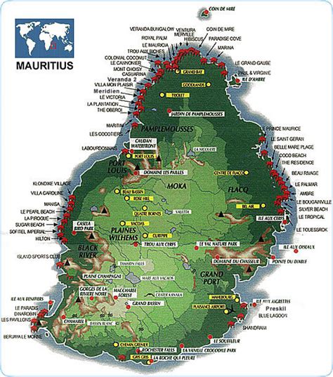 Mauritius Tourist Map • Mappery