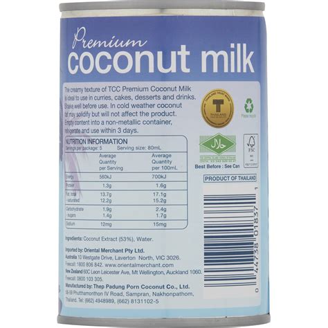Tcc Coconut Milk 400ml Woolworths