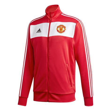 Adidas Manchester United Mens 3 Stripes Track Jacket Sport From