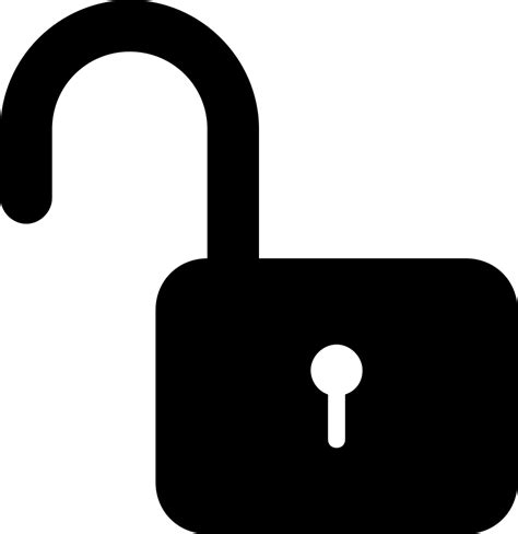 Unlocked Padlock Silhouette Security Interface Symbol Svg Png Icon Free