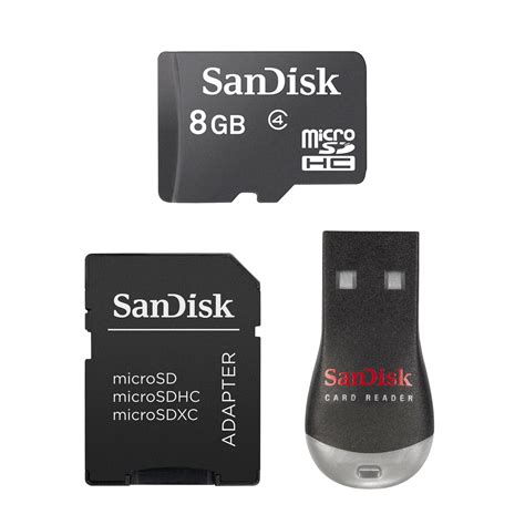 Sandisk 8gb Microsdhc Micro Sd Card With Microsd To Sd Adapter