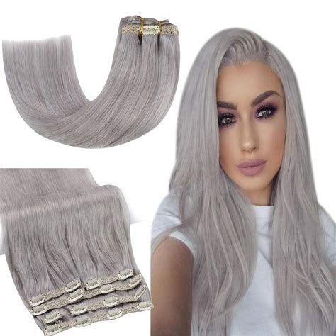 Grey Hair Extensions Clip In Clip In Hair Extensions Grey Hair