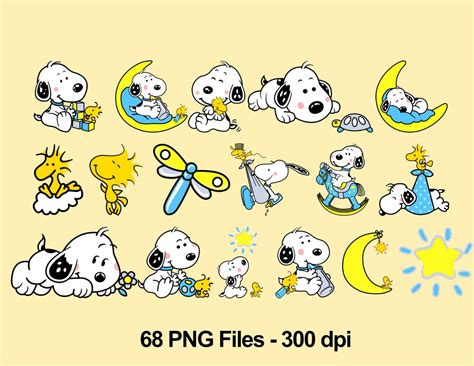 Baby Snoopy Clipart 68 Png Files 2 Color Stock Large