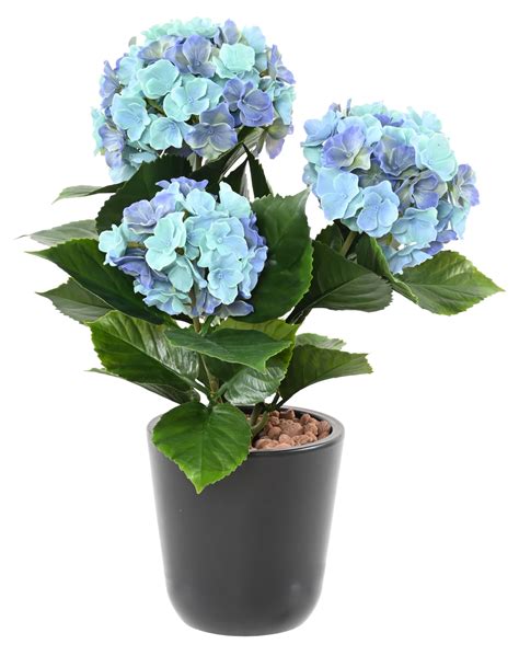 Hortensia Artificiel Bleu De 45 Cm Plantes Artificielles Fleuries