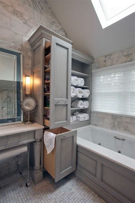 From linen cabinets and drawer cabinet banks to bathroom stand shelving, cabinets and shelves are a great solution for large everyday items and towels. 22+ Good Effective Bathroom Storage Ideas - Page 5 of 23