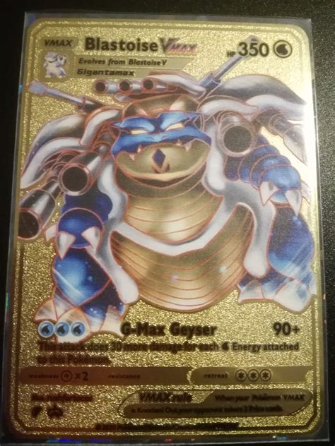 Blastoise Vmax Metalized Gold pokemon card | Etsy