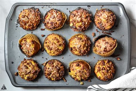 Low Carb Keto Pumpkin Muffins Streusel Topping Little Pine Kitchen