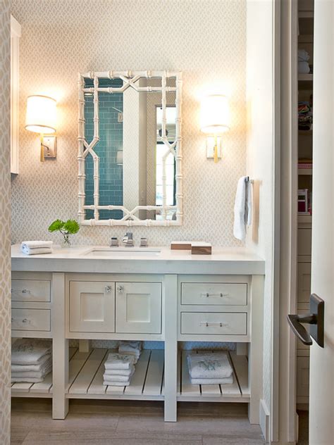Do you suppose bamboo bathroom cabinet appears to be like great? White Bamboo Mirror - Transitional - bathroom - Glynis ...