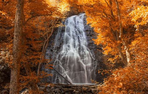 Waterfall Cascade Forest Autumn Wallpapers Hd Desktop
