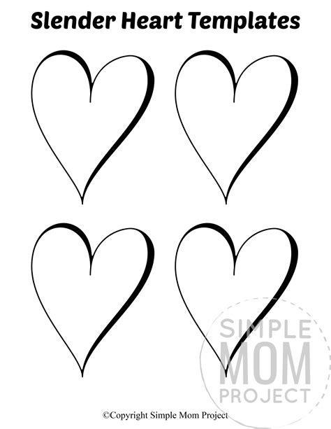 Free Printable Small Heart Shape Templates Simple Mom Project
