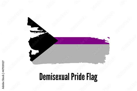 Demisexual Pride Flag Symbol Of Lgbt Community Hand Drawn Ink Brush