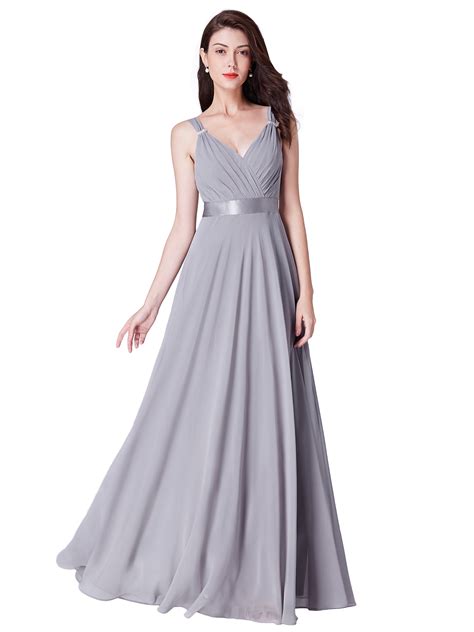 Ever Pretty Bridesmaid Party Dresses Formal Grey Dresses Gown