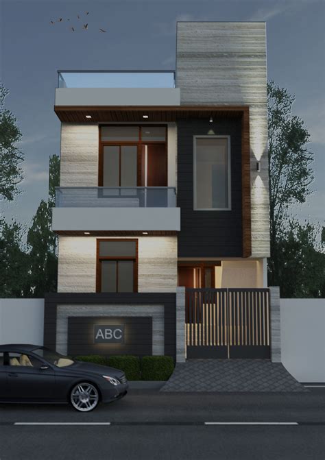 Exterior Elevation In Night View 3d Model Cgtrader