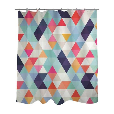 Shower Curtain Colorful Geometric Triangles By Kalilainedesigns