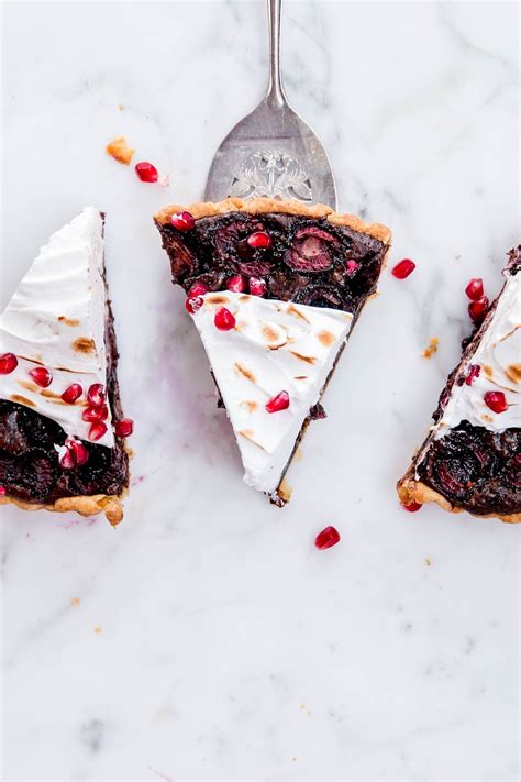 Chocolate Cherry And Pomegranate Torched Meringue Tart The Brick