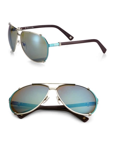 Dior Chicago 63mm Aviator Sunglasses In Metallic Lyst