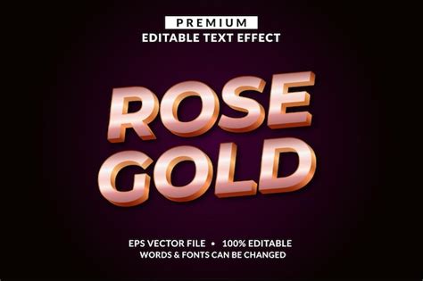 Premium Vector Rose Gold Editable Text Effect Font Style