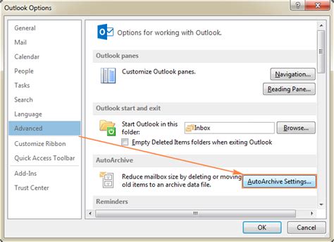 Now open outlook data file. How to archive in Outlook automatically or manually