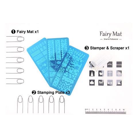 Fairy Mat Stamping Plates Stamper Pro Nail Art Mat Set Stamp